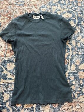 Weekday Slim Ribbed Tee in Slate